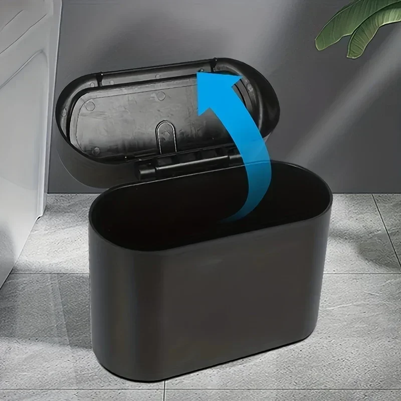 Hanging Car Trash Can with Push Lid Seat Door Mini Storage Bin Automotive Garbage Case Waste Box Vehicle SUV Truck Organizer
