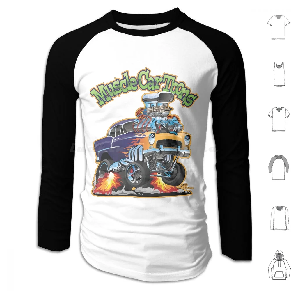 Muscle Car Toons Automotive Cartoon Comic Book Cover Art Classic Hoodie Cotton Manica Lunga Muscle Car Toons Automotive Cartoon