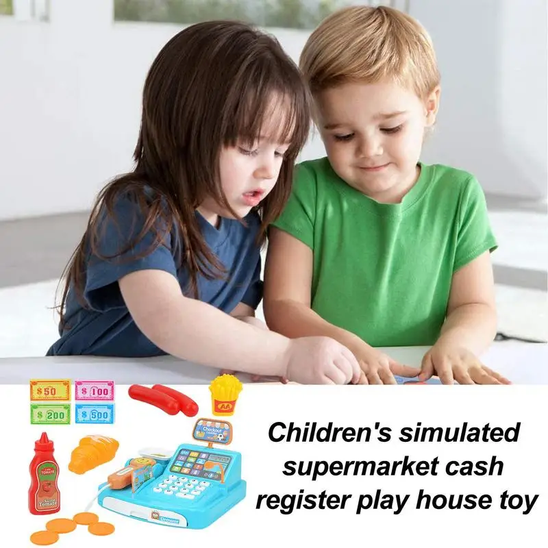 Supermarket Cash Register Pretend Play Educational Toys Preschool Learning Toy Cash Registers Fine Motor Toys xmas gifts For Kid