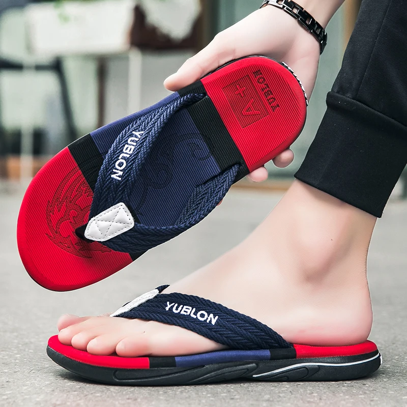 Summer Flip Flops Men Beach Sandals Anti-slip Breathable Casual Outdoor Big Size 45