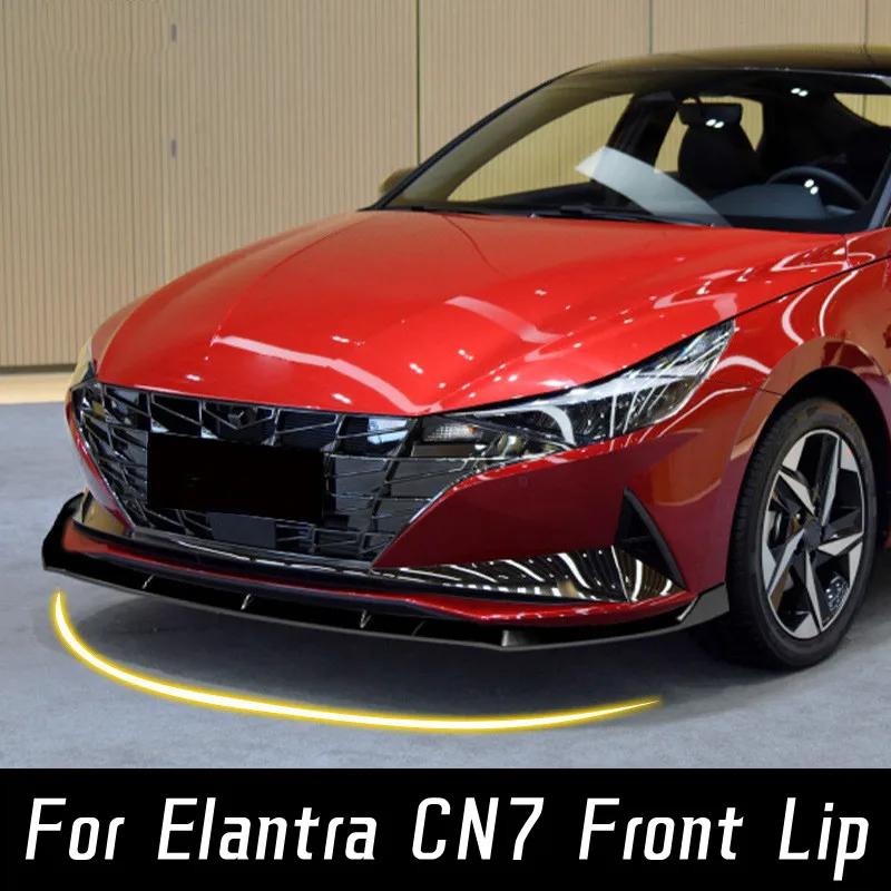 

Front Bumper Lip Chin Spoiler Splitter Diffuser For 2020-2022 Hyundai 7th Elantra Avante CN7 Body Kit Deflector Exterior Tuning