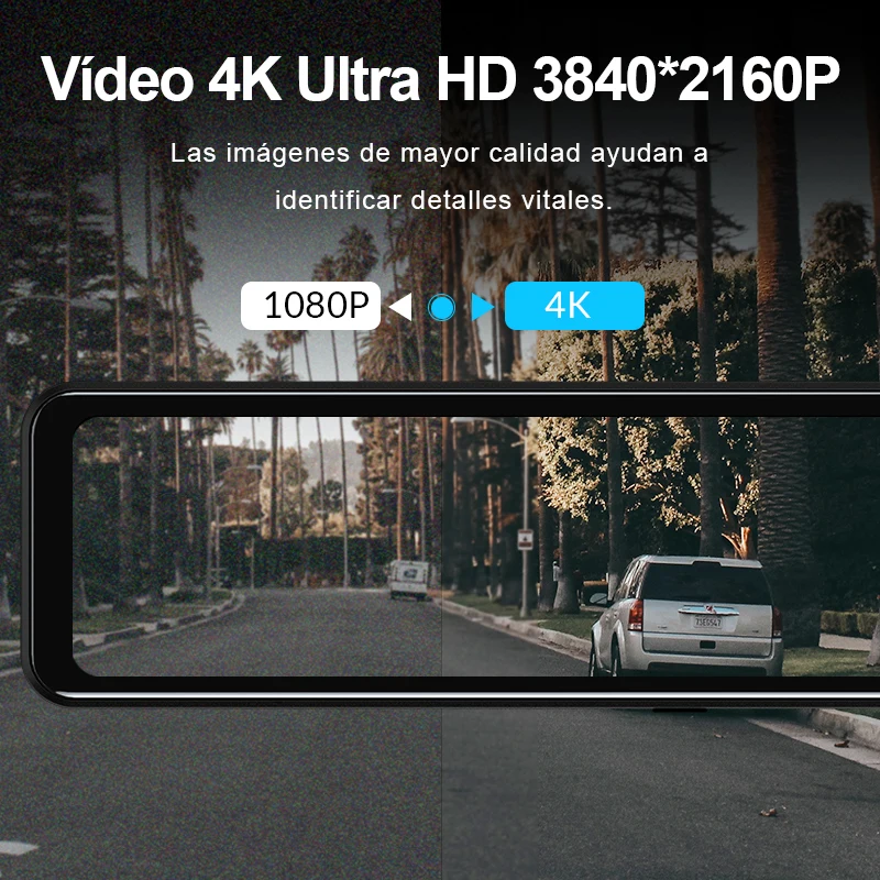 Acceo-Cámara de salpicadero 4K para coche, Monitor de espejo retrovisor de 12 pulgadas, IPS táctil, Sony 415, soporte de visión trasera, caja negra, grabadora de coche, Wifi, GPS