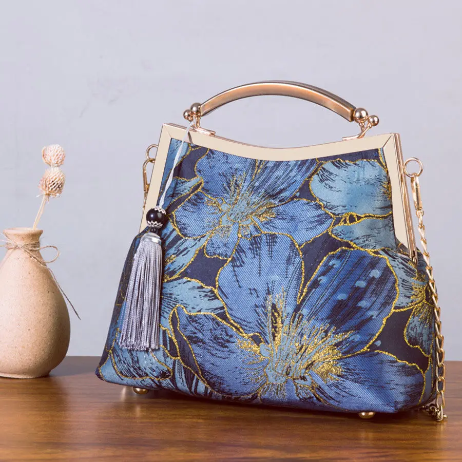 Vintage Designer Lock Shell Bags Handmade Bag Fringe Chain Women Shoulder Crossbody Bag,crossbody bag