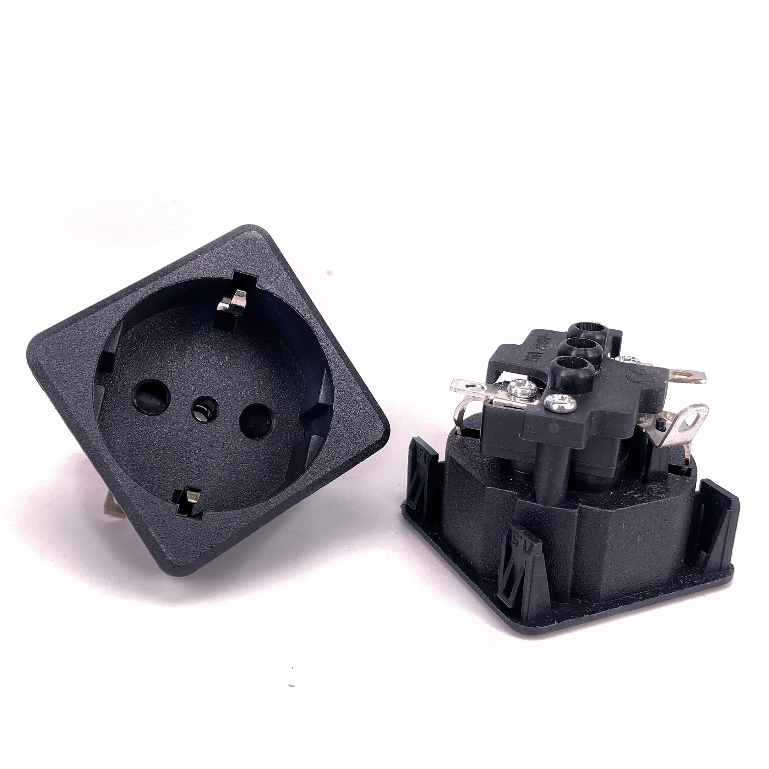 250v 16a germany AC PDU UPS EU power desktop outlet Embedded electrical Panel Receptacle AC socket European style French copper