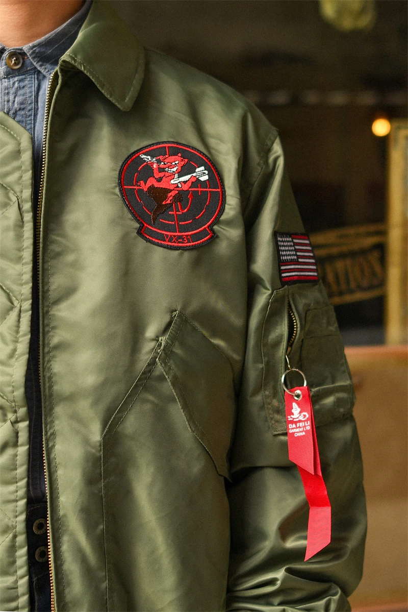 Aviator Jacket for Men - TOP GUN Patched Military Thin Jacket - true deals club