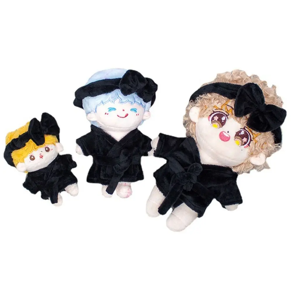 New Cute 10cm Cotton Doll Velvet Pajamas Clothes with Headband for 1/12 BJD Doll Sleep Clothes Bathrobe Accessories 3