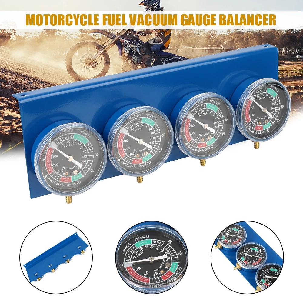 

Motorcycle Fuel Carburetor Synchronizer For 4 Cylinder Engines Machines Vacuum Balancer Gauge with Hose Synchronizer Tool