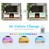 Modern LED Fireplace TV Stand for 75 Inch TV & 16 Color LED Light, Entertainment Center with Storage Cabinet, White Fireplace TV 2