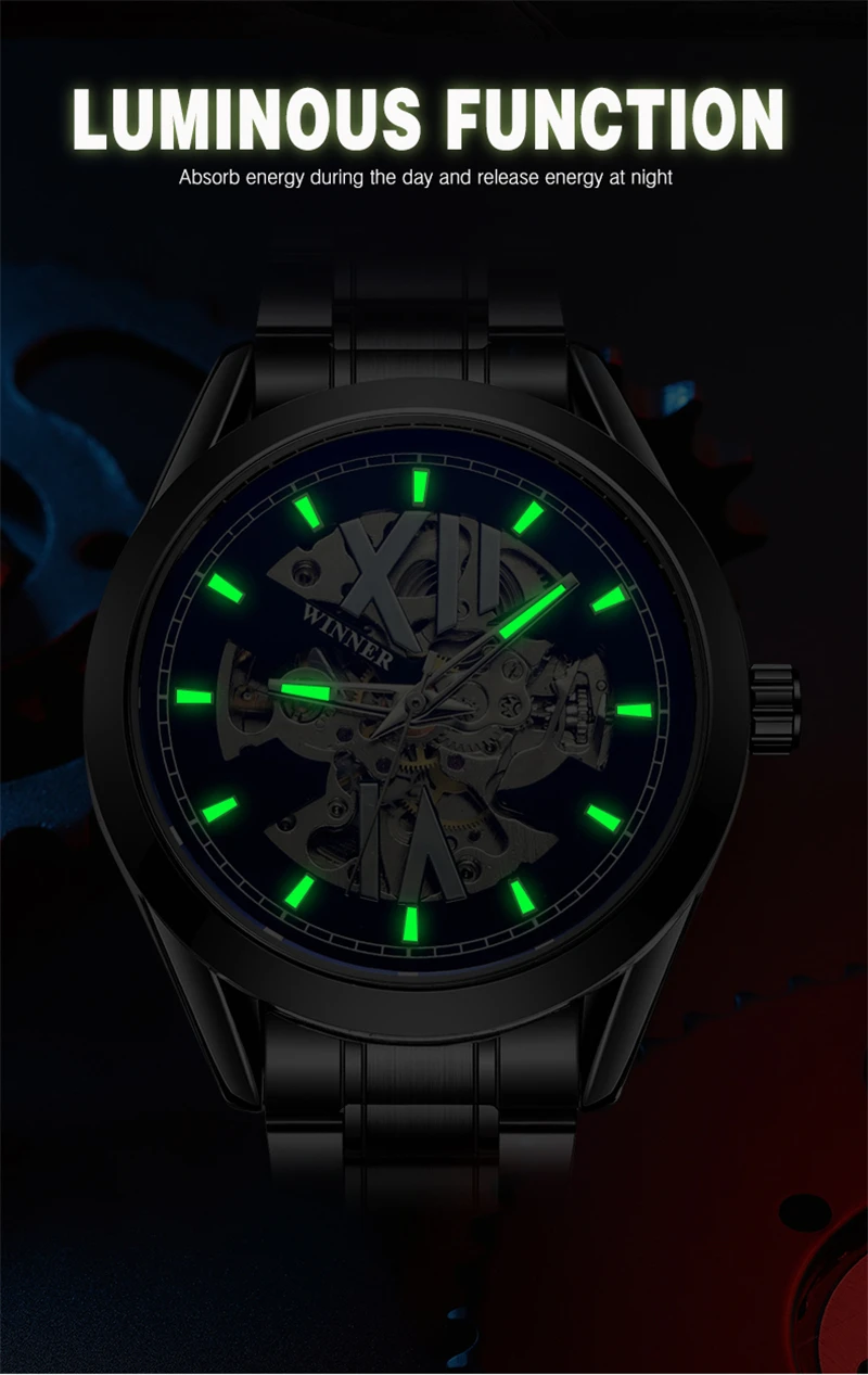 Winner A2 New Male Watches Business Automatic Mechanical Tourbillon Men's Wristwatches Top Brand Luxury Watch Men