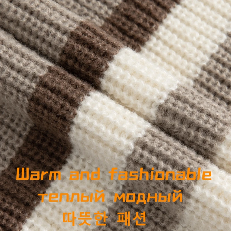 Basic sweater Autumn winter men's stripe embroidery knitted sweater