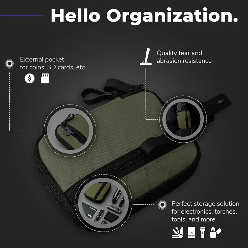 XPAC Waterproof Fabric Versatile Storage EDC Tool Kit Large Capacity Tool Outdoor Hiking Fishing Mountain Climbing Storage Bag