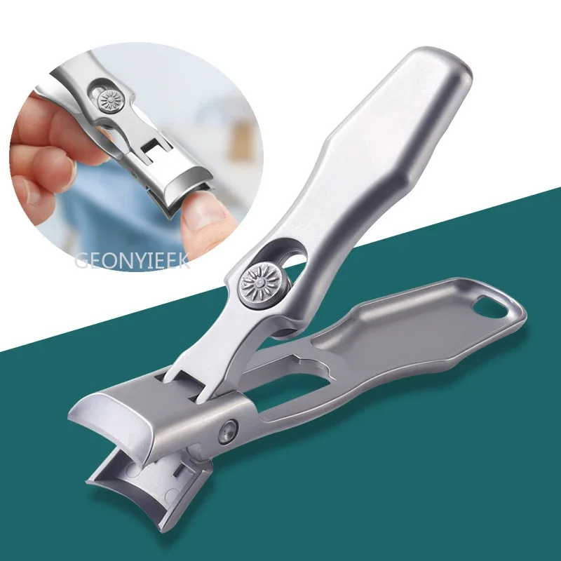Portable Ultra Sharp Nail Fingernail Clipper Steel Wide Jaw Opening Anti Splash Manicure