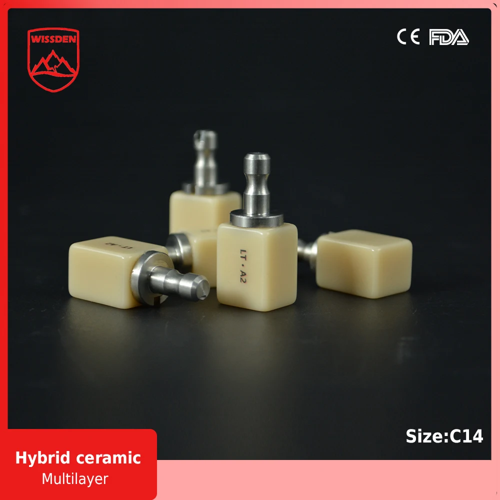 

Wissden Multilayer Hybrid ceramic C14 (12*14*18mm)-HT/LT(5 pieces ) for DentalLab CAD/CAM Free Shipping