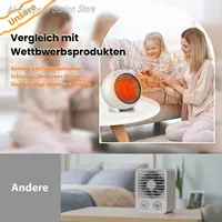 Мини-керамический вентилятор, портативный электрический обогреватель, тихая энергосберегающая для домашнего офиса, спальни — изображение 6