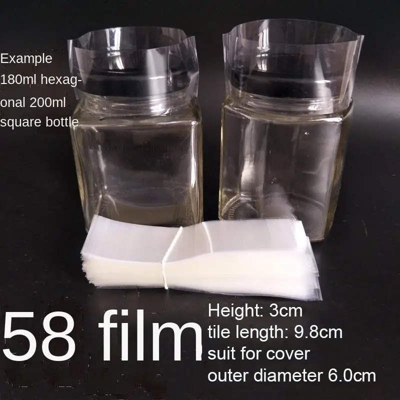 200 Teile/los Klar PVC Heißer Schrumpfen Wrap Rohr film für 5ml 10ml 15ml 20ml 30ml 50ml Kunststoff pipette flasche Transparent – Detail 7