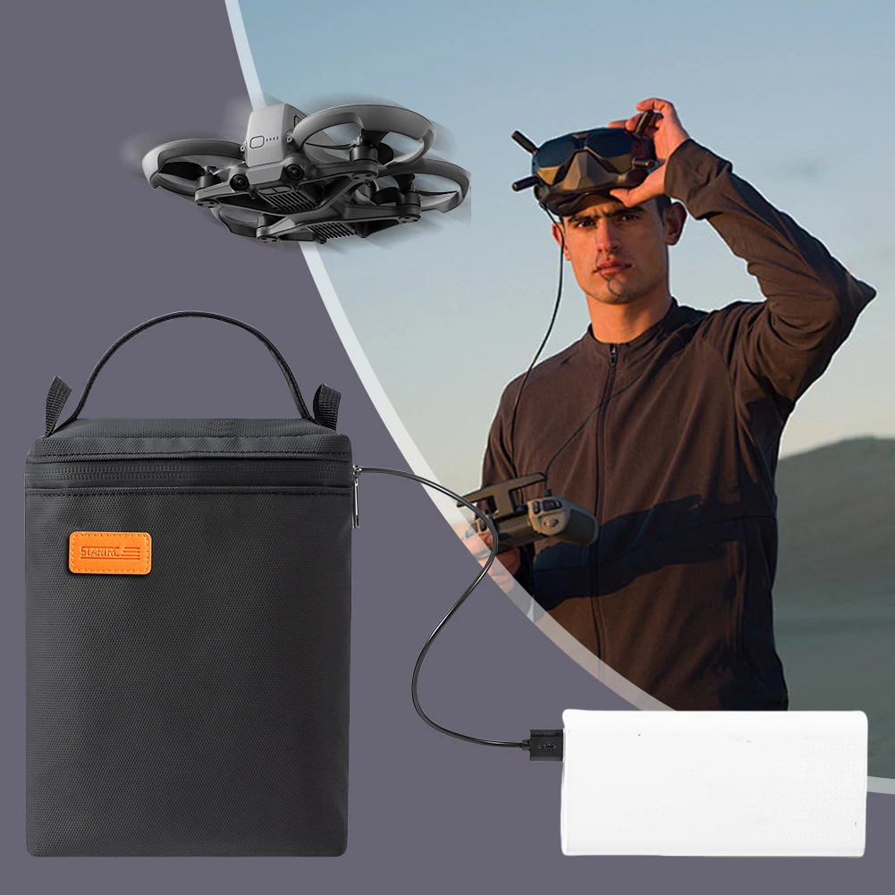 Battery Warmer Bag USB Heating Drone Battery Warmer Bag Safe for DJI Neo/Mini 3 Pro/Mini 4 Pro Drone Batteries