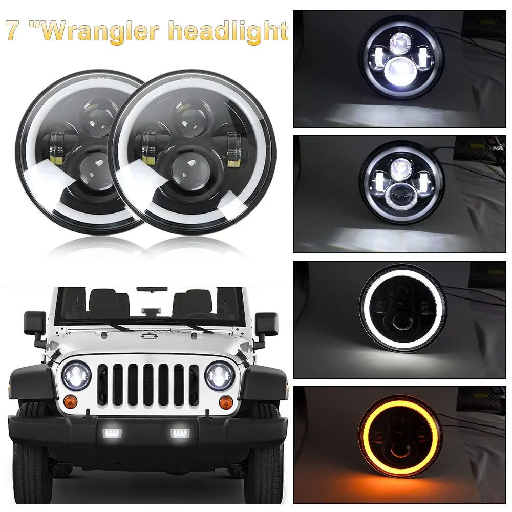 7인치 작업등 LED 안개등 오토바이 헤드램프 상하향등 LED 전구 자동차 바이 LED 헤드라이트 자동차 액세서리 12V