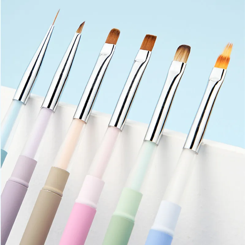 1PC Colourful Crystal Handle Nail Brush Liner Brush Painting Pen Gel Brush Crystal Nail Art Manicure 6