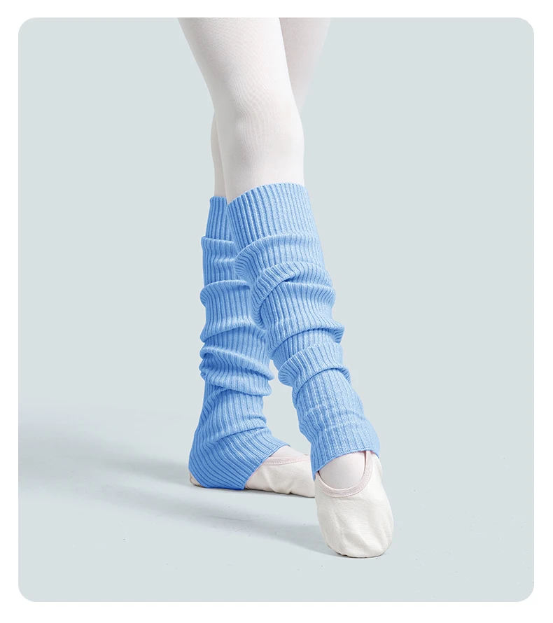 Mädchen-Ballett-Beinwärmer, gestrickte Steigbügel-Beinwärmer für Kinder, Winter, extra weiche lange Beinwärmer für Tanz, Yoga, gestrickte Strümpfe – Detail 10
