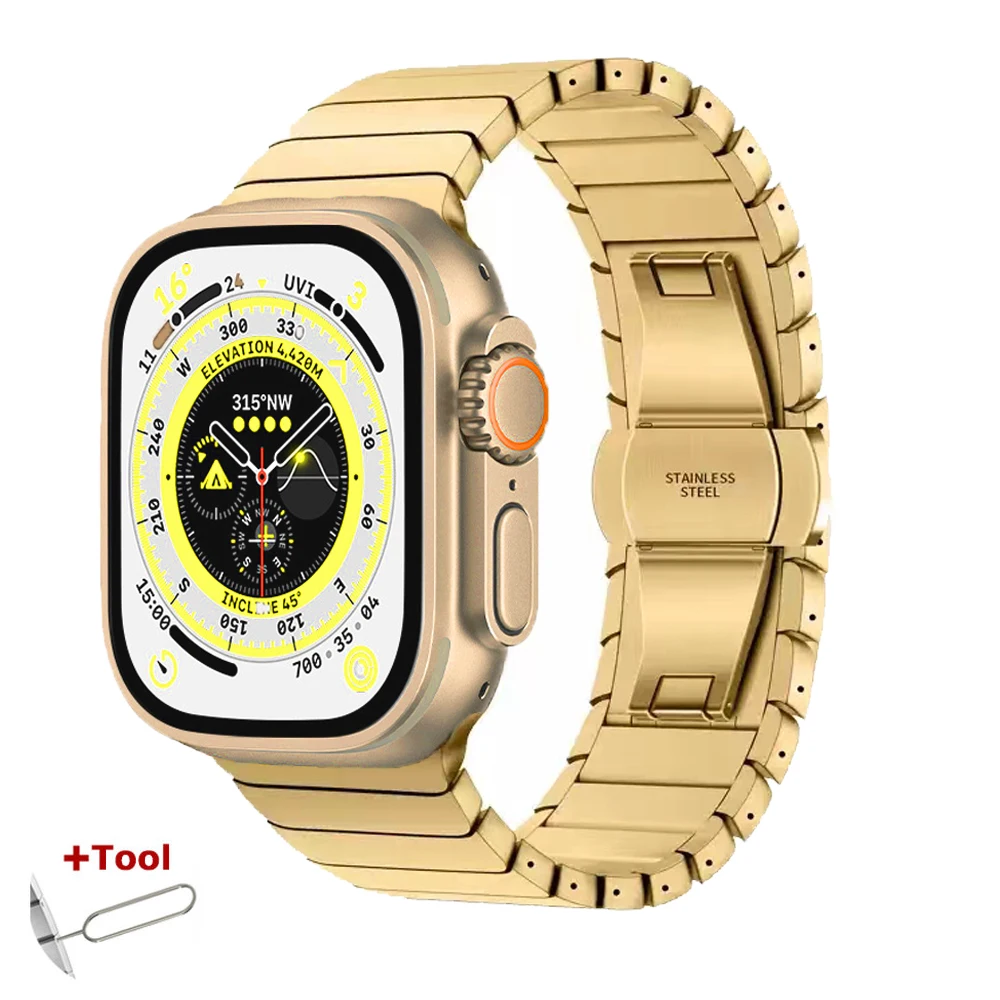 Elegant Stainless Steel Metal Link Watch Strap
