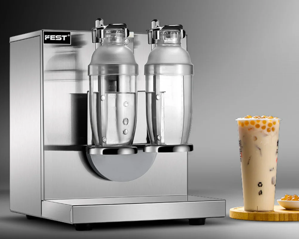 Commercial 1000ML Boba Tea Shaking Machine Upgrade High Capacity Stainless Steel Double Head Automatic Pearl Milk Tea Shaker high quality laboratory orbital shaker for sieving and testing of syphilis rpr trust vdrl