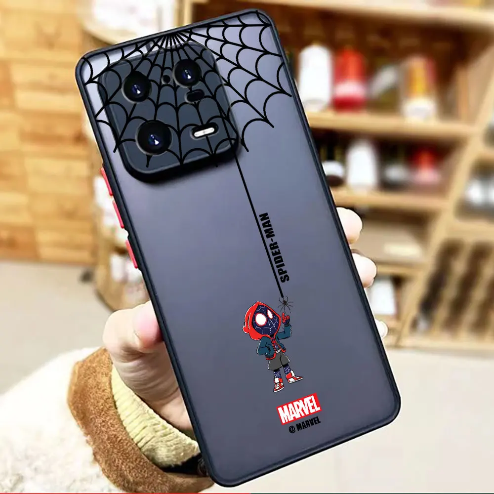 thumbnail image 1 of Funda mate para Xiaomi 13 12 12S 12T 11 11T 10 10T 10S 8 6X 5X PRO LITE 5G Funda Shell dibujos animados Marvel Spider-Man Spider Web, 1 of 5