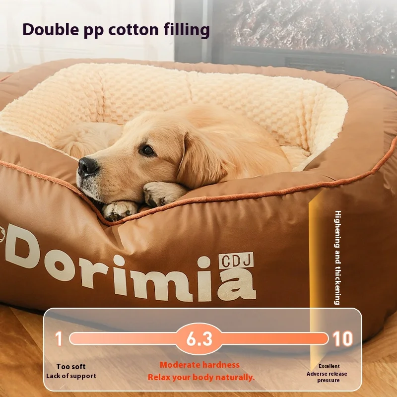 Dog Kennel for Winter Warmth, Removable and Washable Dog Bed, Large Bed for All Seasons, Pet Golden Retriever Mat