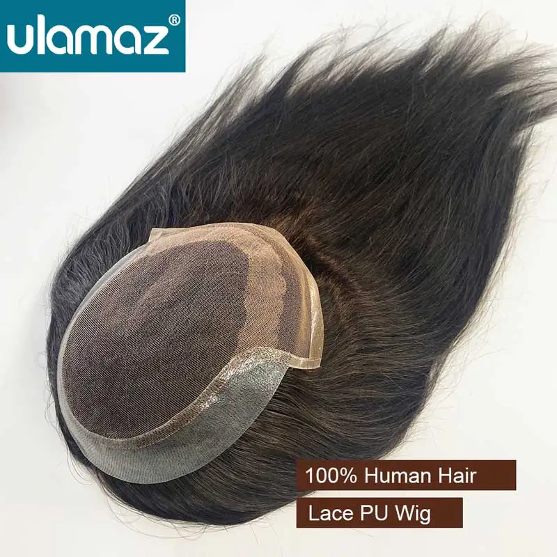 Topper per capelli in pizzo PU per donna, parrucca lunga e liscia, parrucche da donna, parrucca frontale in pizzo con capelli umani, topper per capelli personalizzato, parrucche da donna - immagine 5
