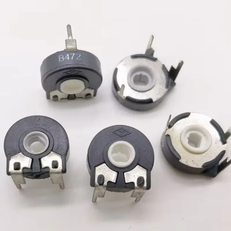 Premium Adjustable Resistor Switches - 5-Pack Elliptical Hole Horizontal Design, Wide Resistance Range