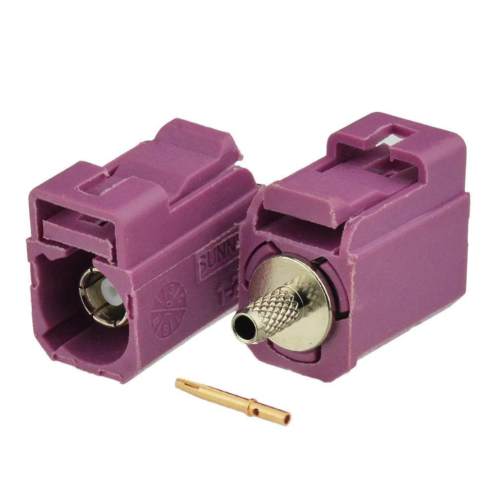 Violet Crimp Female RF Coaxial Connector for GPS Telematics Satellite Antenna
