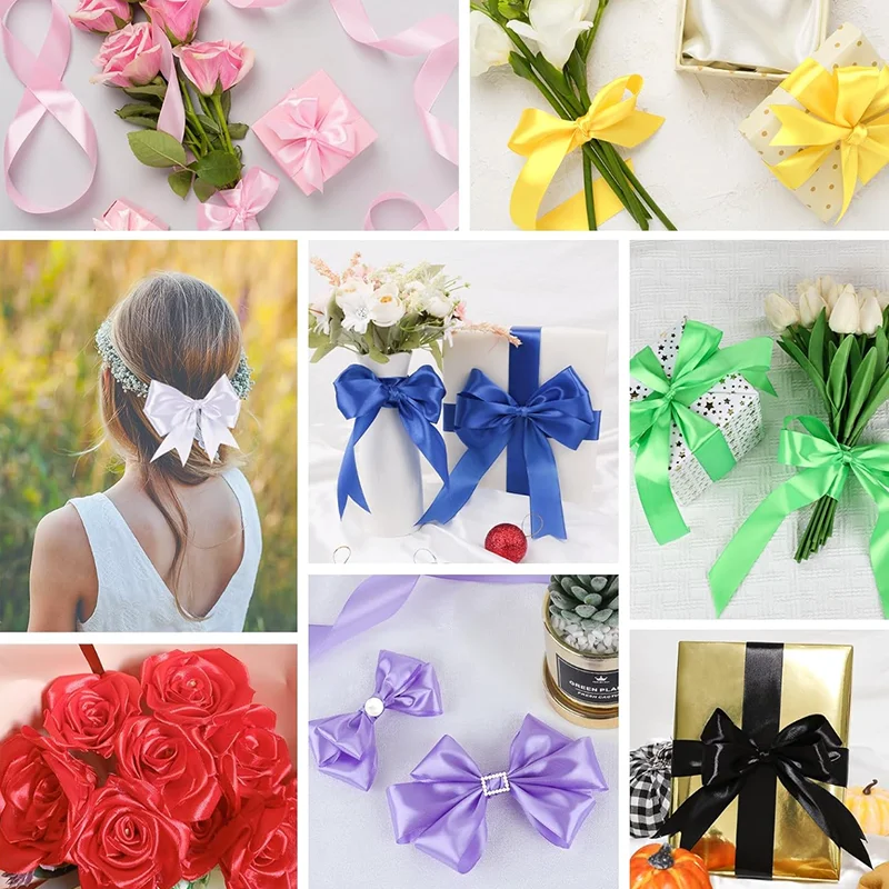 Luxurious Silk Ribbon Assortment for Crafts and Gift Wrapping – Set of 25 Rolls