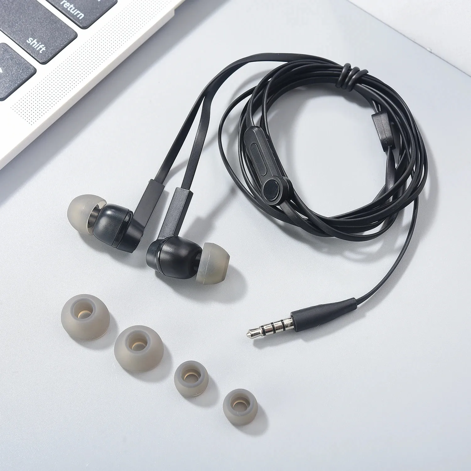 Premium In-Ear Earphones with Bass and Microphone - Wired Control Earbuds