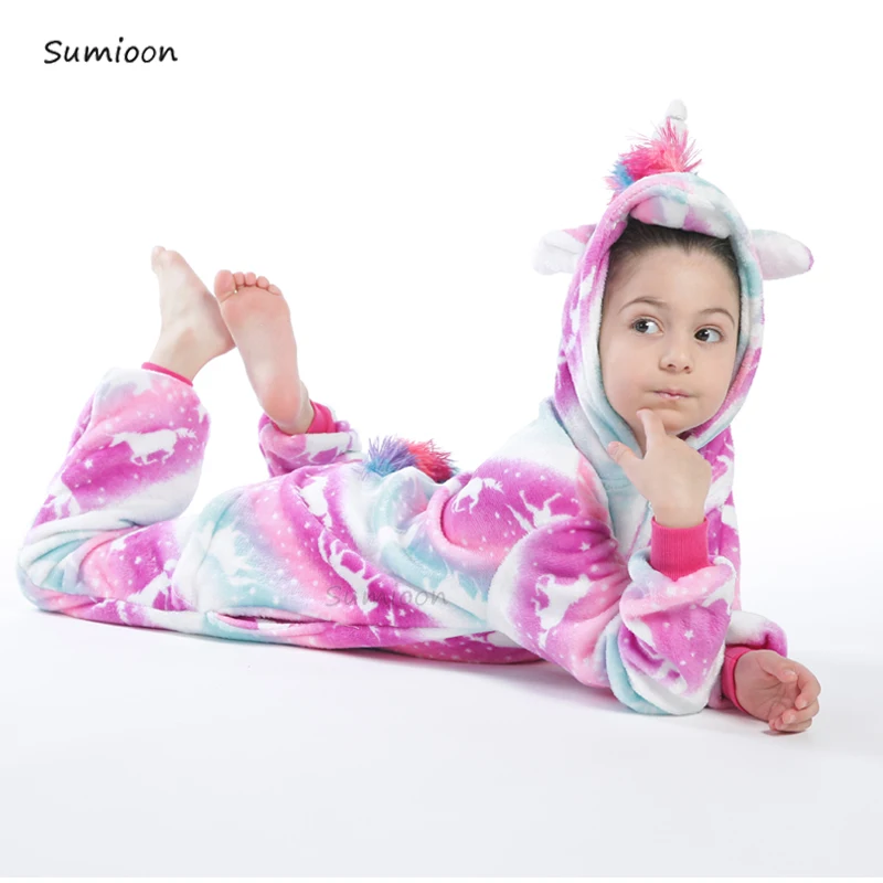 Kigurumi Suit for Children Unicorn Pajamas Anime Panda cosplay Costume Licorne Onesie Kids Baby Overalls Unicornio Pijamas