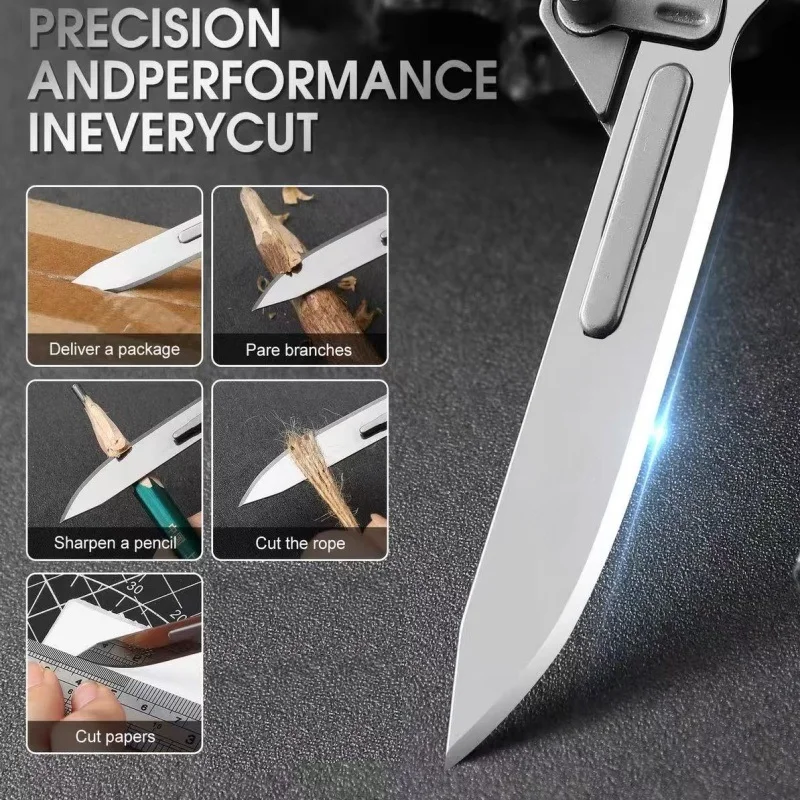 아트 나이프, 종이 절단 칼날, 날카로운 스테인리스 스틸 칼날, 교체 가능한 사이즈 60 칼날, 휴대용 열쇠고리, 개봉칼