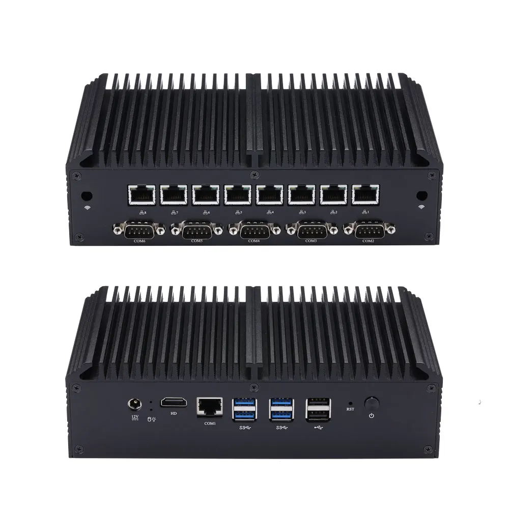 

Qotom HTPC Q818GEX Q838GEX Q858GEX S13 Celeron Core i3 i5 8 Lan 6 COM Security Gateway Appliance As A Firewall/Gateway/Router