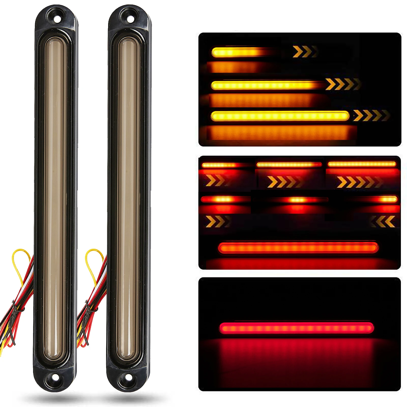 テールライト トレーラー用のトラック用 2用の個 12V 防水車リアテールライト ブレーキストップライト ターン用用のシグナルライト 2個  トラック用防水テールライト 高輝 トレーラー 車両適用 簡単取付 ブレーキ ターンシグナル対応 トレーラートラックテールライト 12V ... ブレーキランプ 2 個車のトレーラーテールライトブレーキランプ防水ウインカーインジケータライトトラックトレーラー用 テールランプ