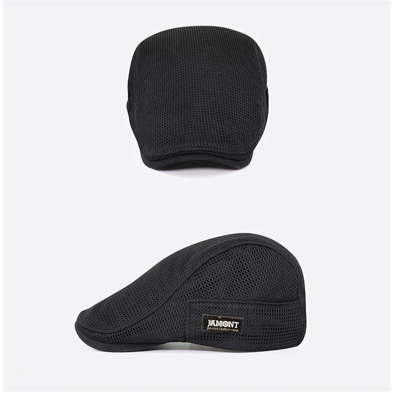 Branded Men's and Women's Berets Visor Caps Summer Breathable Flat Peaked Sun Hat Net Solid Herringbone Newsboy Hat Mesh Driver Cap beret hat newsboy cap newsboy hat