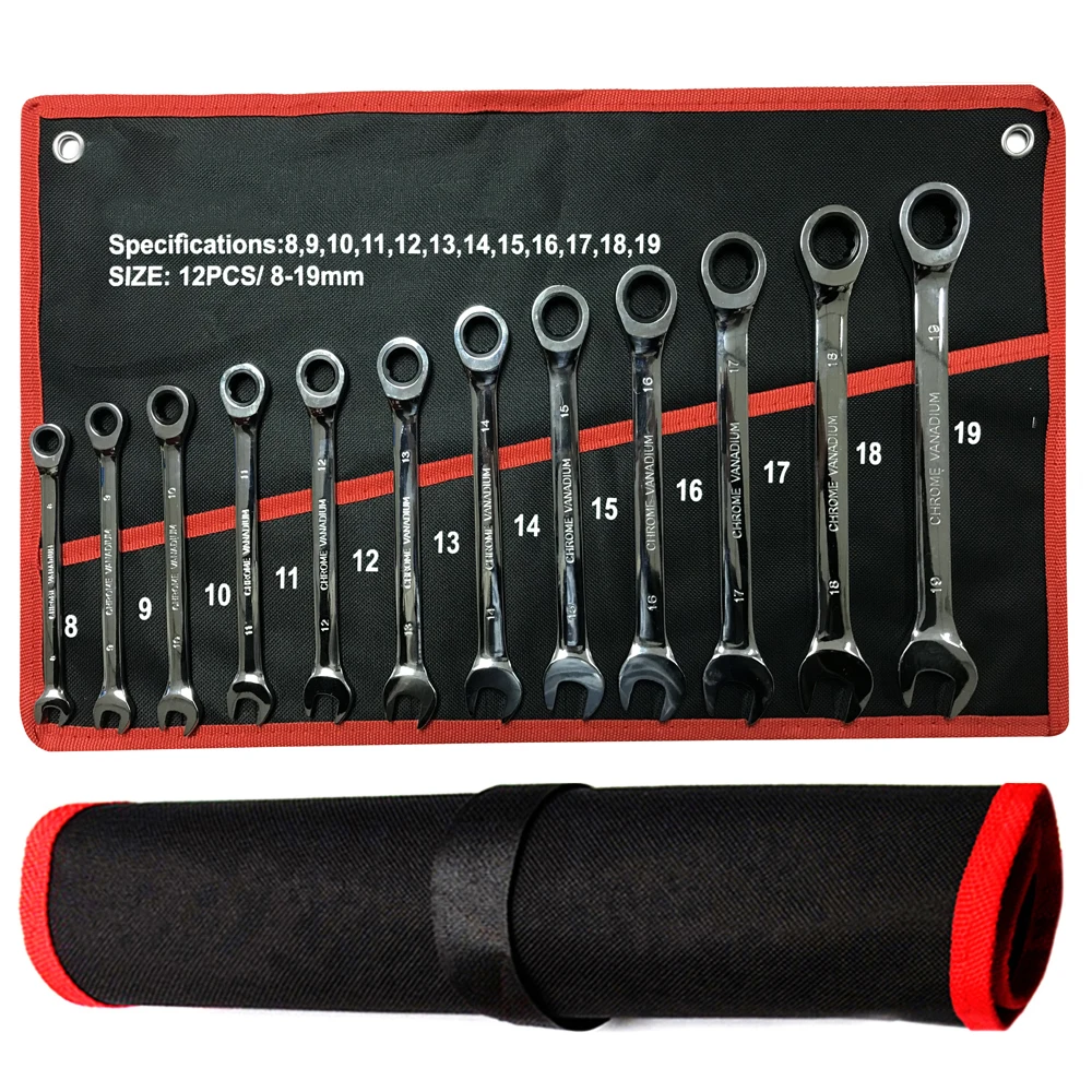 Key Wrench,Car Repair Tool Set, 72 Tooth Ratchet Wrench Kit,Hand Tool