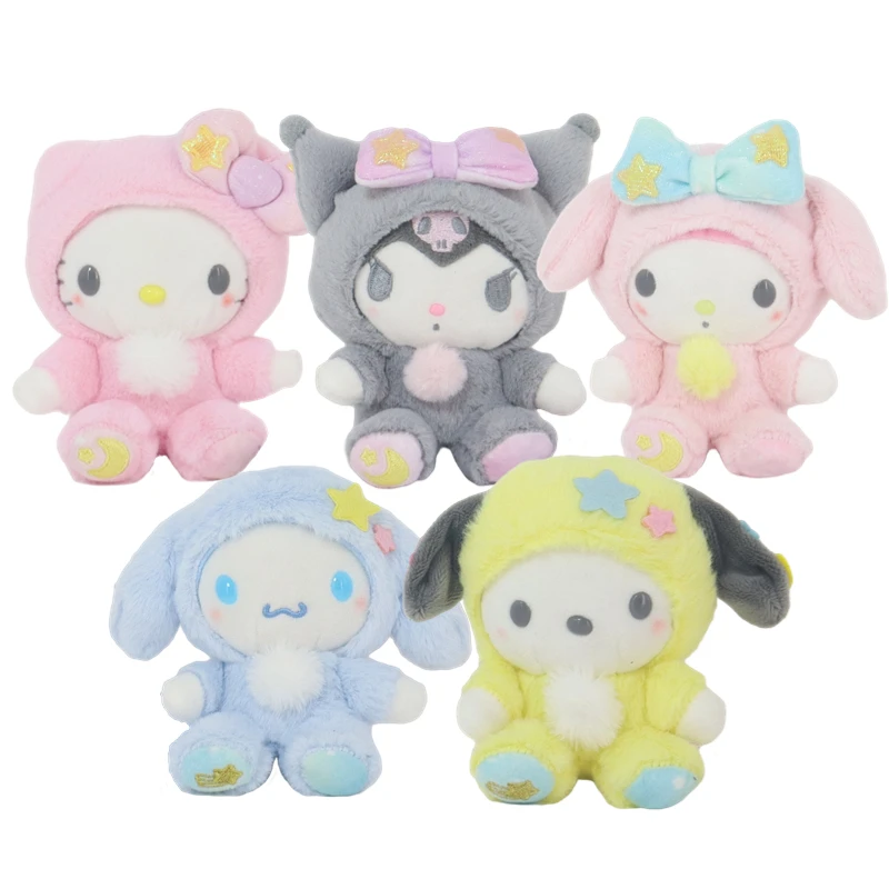 

12cm Sanrio Plush Stuffed Toys Cartoon Anime Figure Kuromi Cinnamoroll My Melody Cute Keychain Pendant Dolls Baby Birthday Gifts
