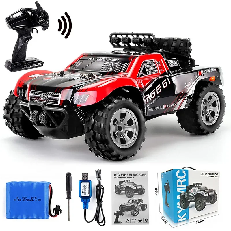 ホビーラジコン kinoko_sugar KYAMRC KY-1885 1:18 18KM/H 4WD RC Car With LED Remote