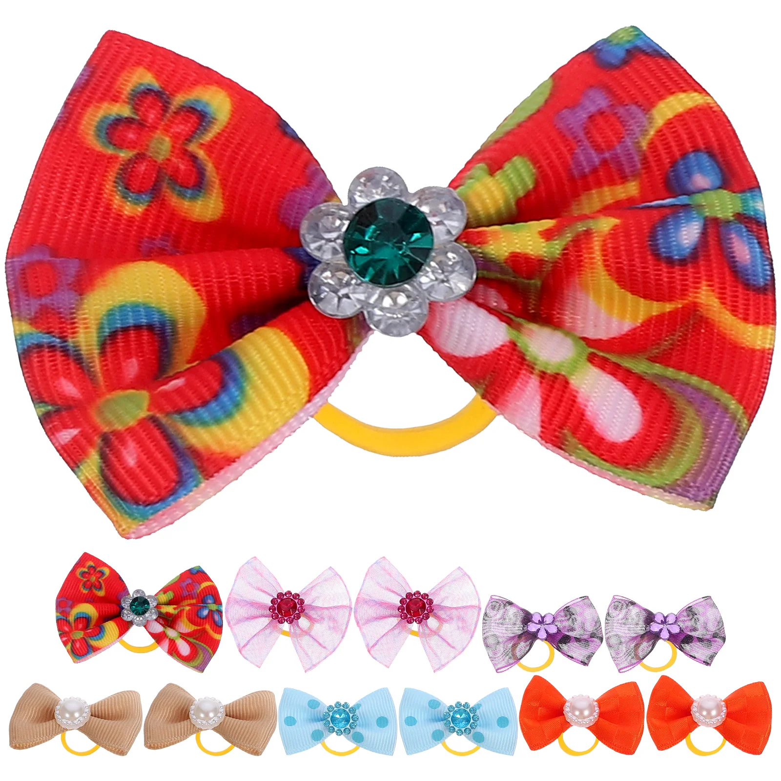 

40 Pcs Gifts for Stocking Stuffers Elastic Hair Bands Clothing Topknot Bows Pets