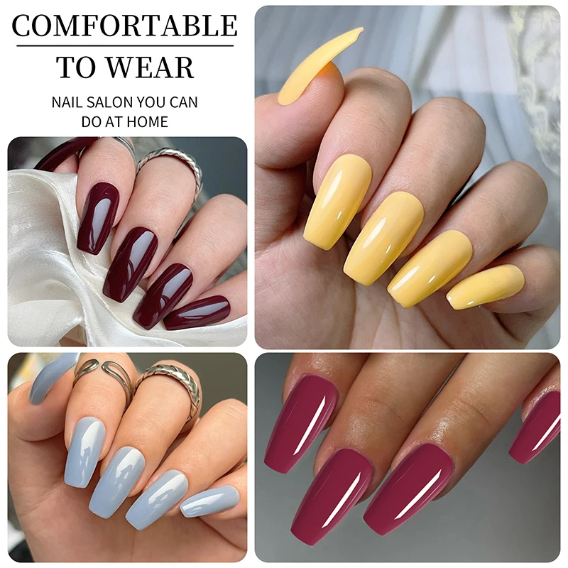 Coffin Press On Nails Short Square False Nail Tips 96pcs Set_voghion.com