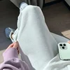 2024 Spring/Summer Waffle Loose Lantern High Waist Women's Tie Feet Guard Pants Casual Large Size Pants Drawstring Sports Pants 5