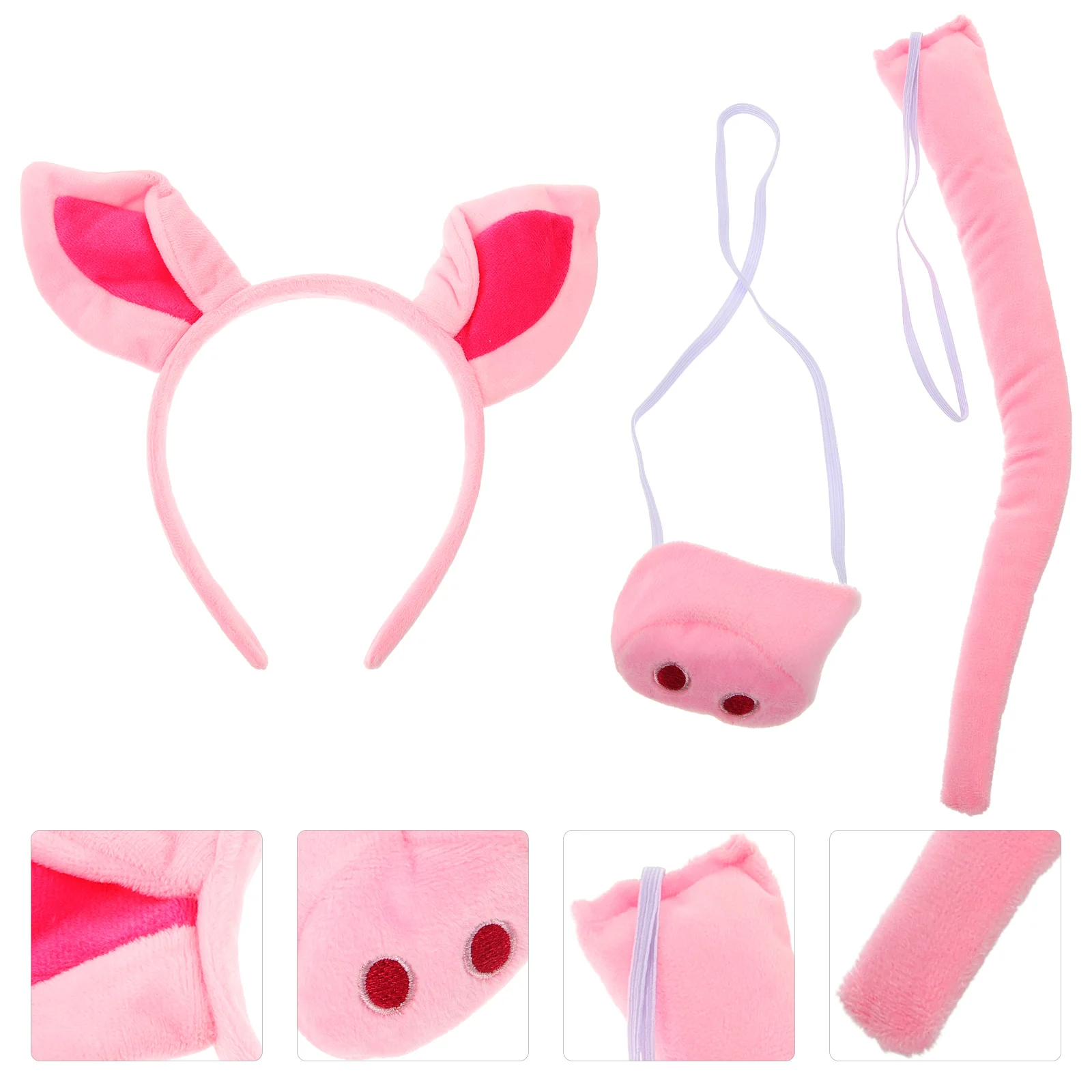 

1 Set Pig Costume Cute Pig Ear Hairband Cosplay Headband Party Headband Fake Nose Tail Prop