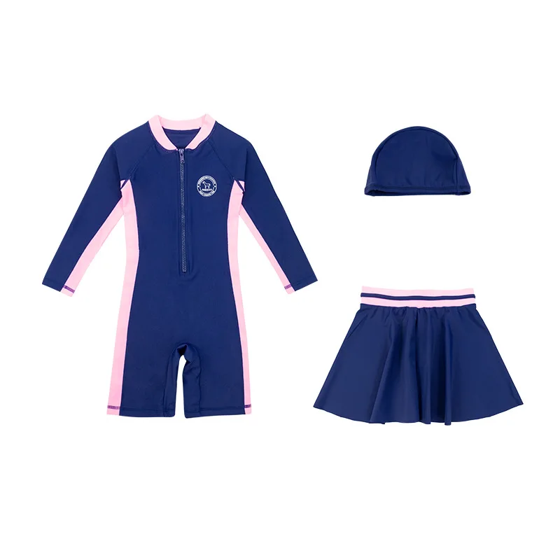 Children's Gymnastic Swimwear With Skirt UPF50 UV Protection Girls' Sports Swimsuit Bathing Suit Kids Summer Beach Clothes Girl