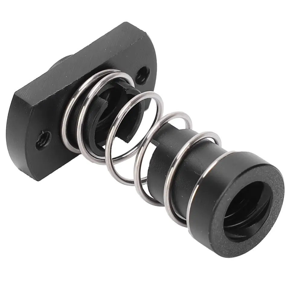 2PCS T8/ Tr8x2/ Tr8x8 Anti Backlash Nut 2mm Pitch/ 8mm Lead 4 Start Spring Loaded Nut Black POM Elimination Gap Nut image 1