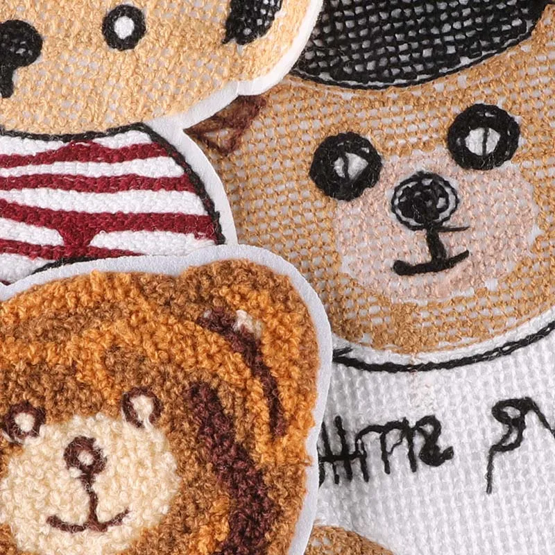 Cartoon Cute Teddy Bear Large Patch Chenille Sewing Embroidery Applique On  Clothes,DIY Sew On patches For jacket,Clothing Kids