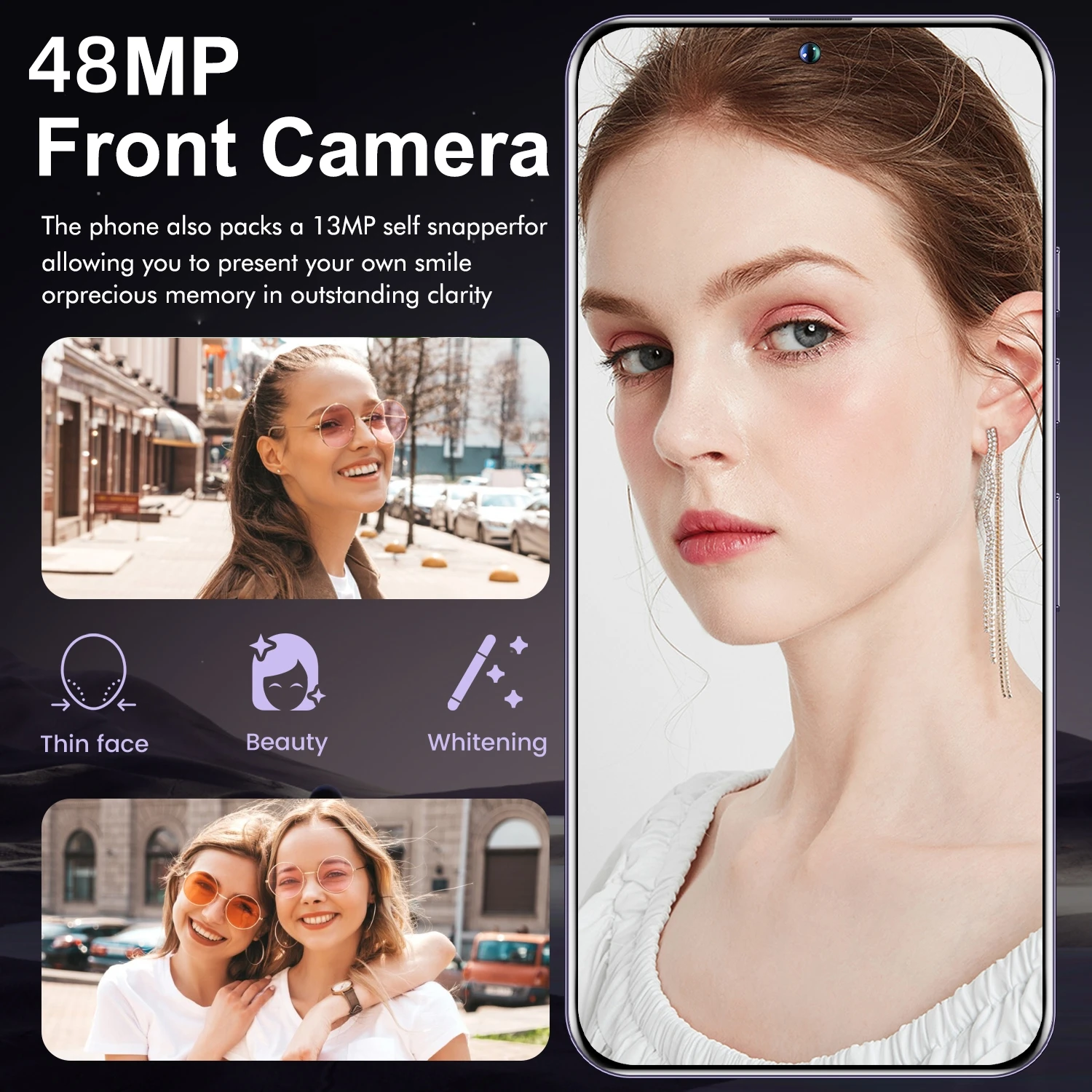 Smartphone A73 5G Phone,6.8 inch,8GB RAM,256GB 512GB ROM,Dual SIM,Mobile phone,Google Play Store,24+48MP,6800mAh,Cellphones 4