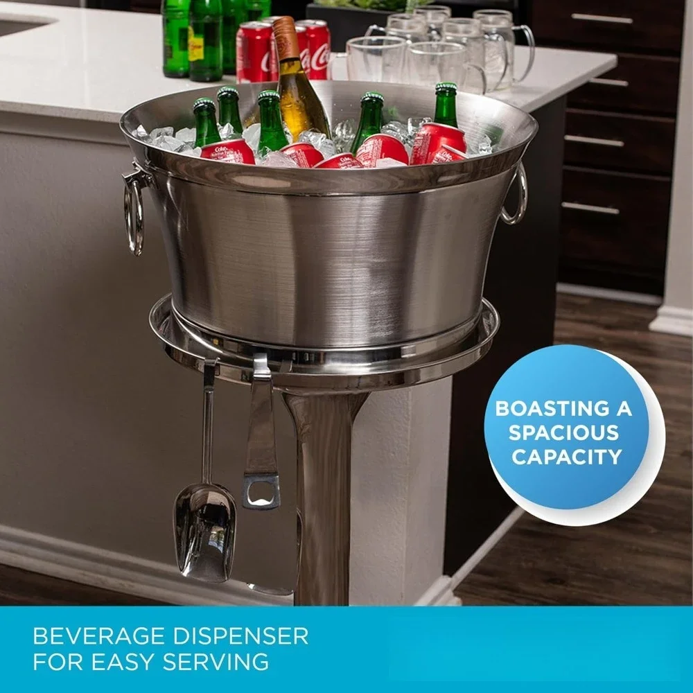 Stainless Steel Beverage Tub with Stand 4