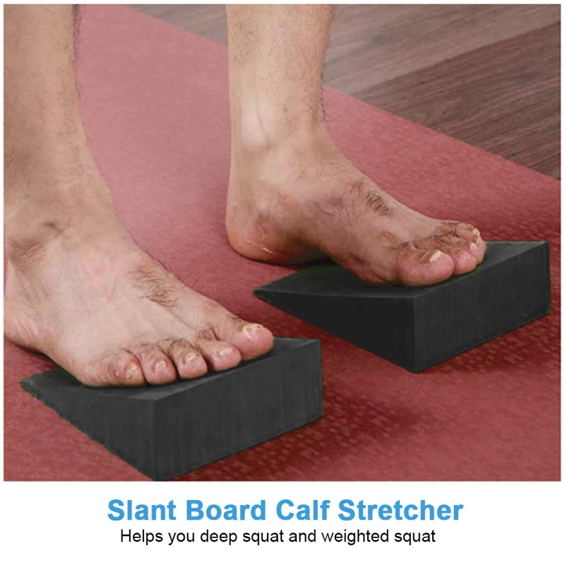 2 Pcs Yoga Mats Adjustable Squat Ramp Incline Board Improve Strength for Squat and Deadlift